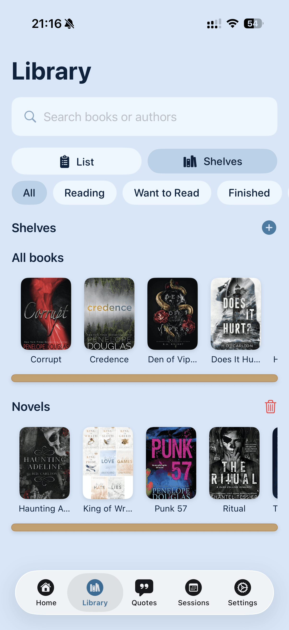 Книжкова полиця Bookleap з обкладинками книг